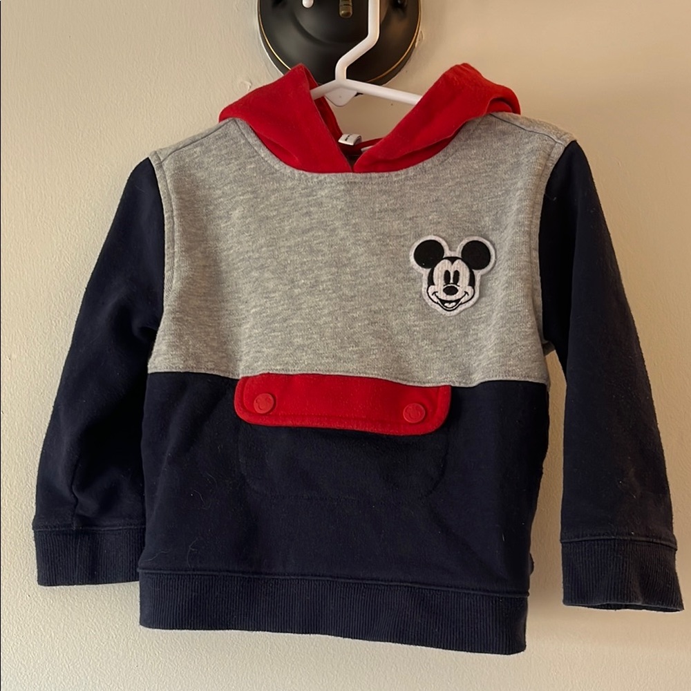 Janie and Jack Red and Gray Color Block Hoodie